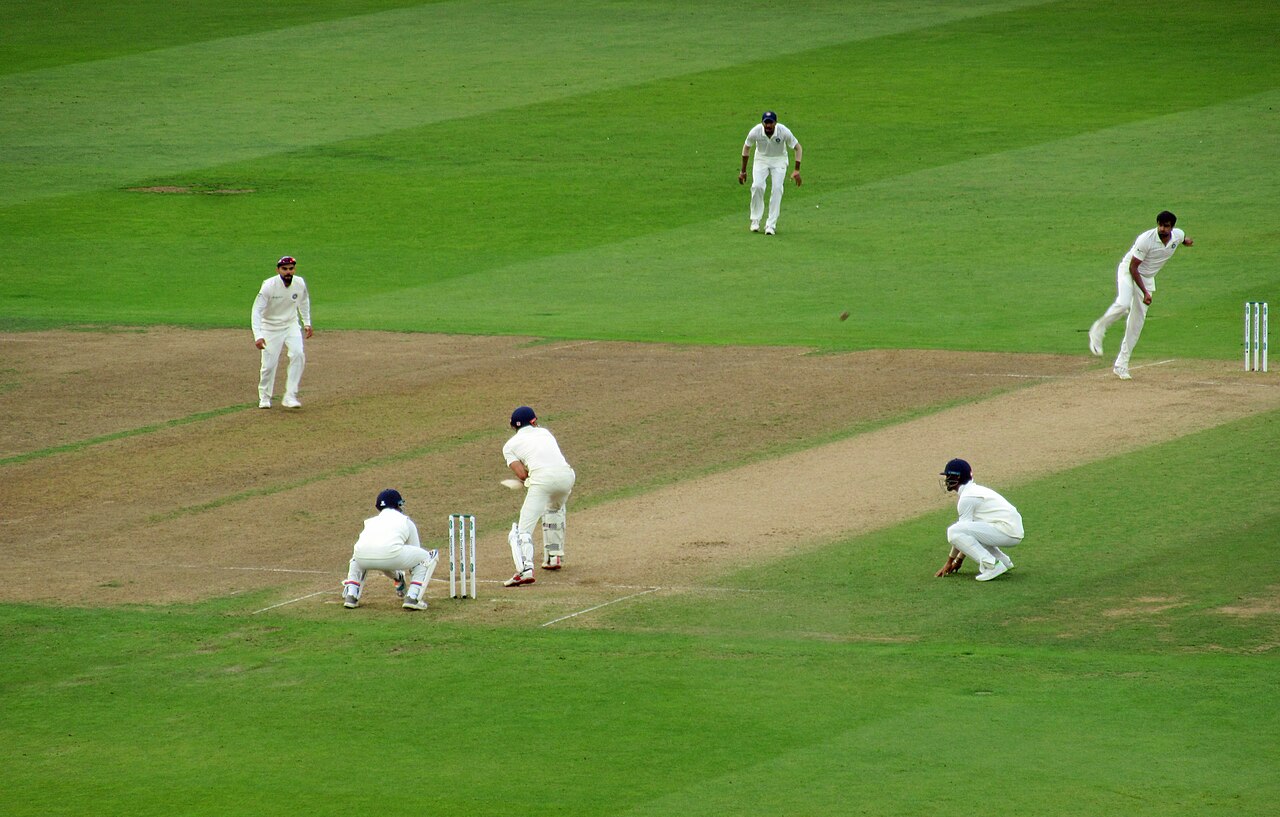 R Ashwin bowling for India at Trent Bridge, 2018