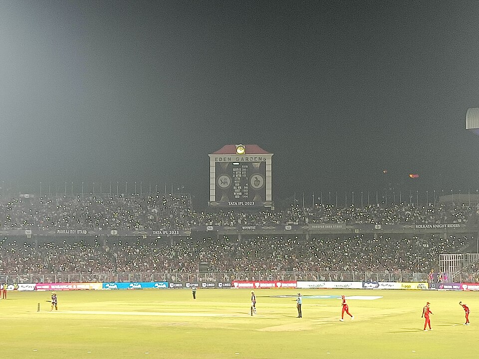 A full house under the lights at Eden Gardens, May 2023