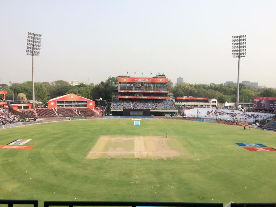 Feroz Shah Kotla, now the Arun Jaitley Stadium, during an IPL 2017 match