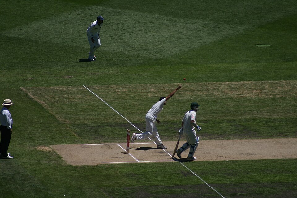 Anil Kumble bowling for India, 2007